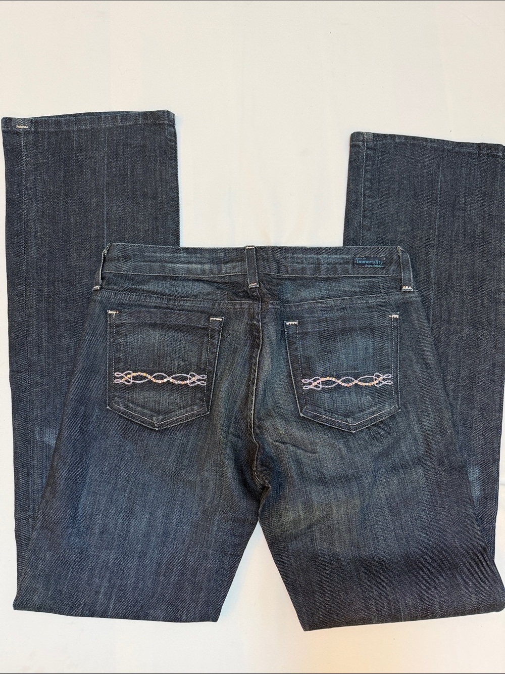 Denim for Immortality Women’s Dark Blue Embellished Low Rise Jeans